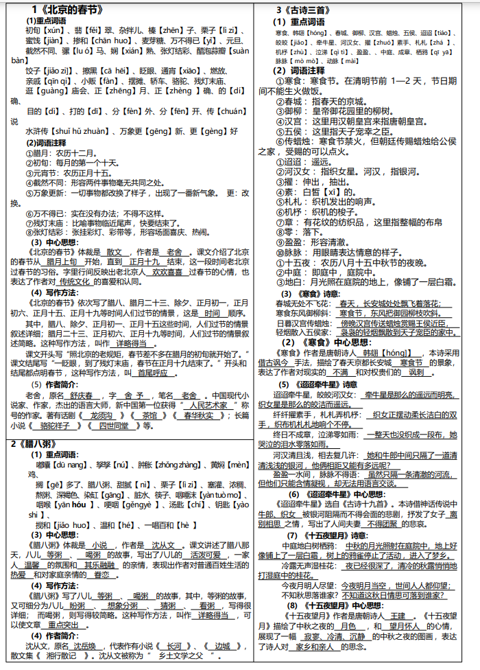 2024最新版六年级语文下册课课贴